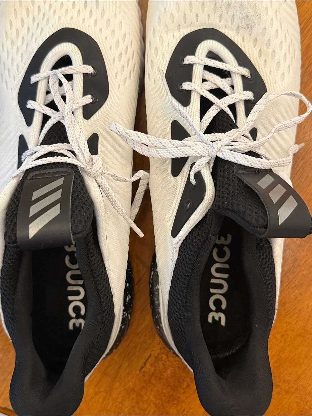 adidas White & Black Speckled Sole Trainers size 16